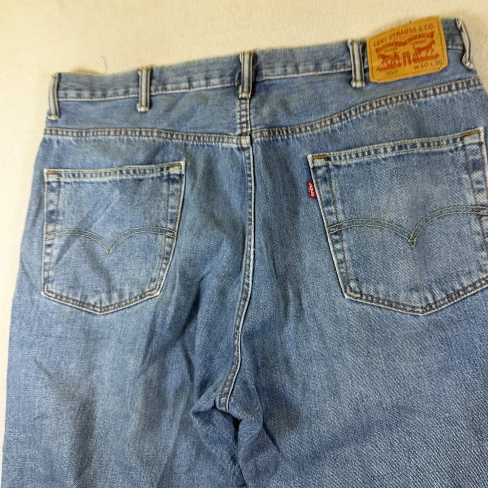 Levis 550 Relaxed Fit Tapered Leg Blue Denim Jeans Mens 40x30 Medium Wash